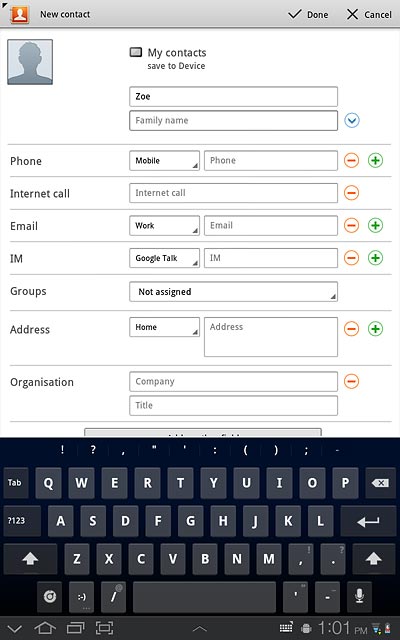 Press Family name and key in the required last name.