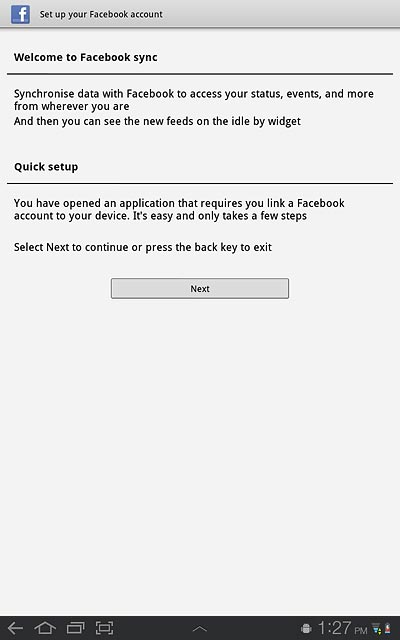 If you select a social network:Press Next.