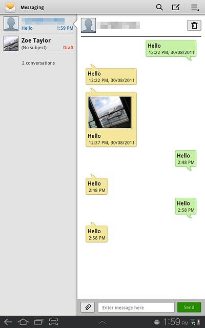 Press the required sender.The messages from the sender in question are displayed.