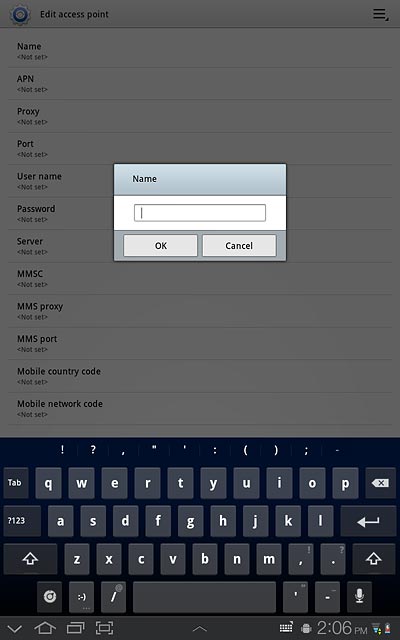 Key in Vodafone MMS and press OK.