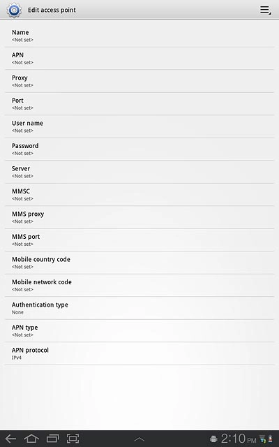 Press APN type.
