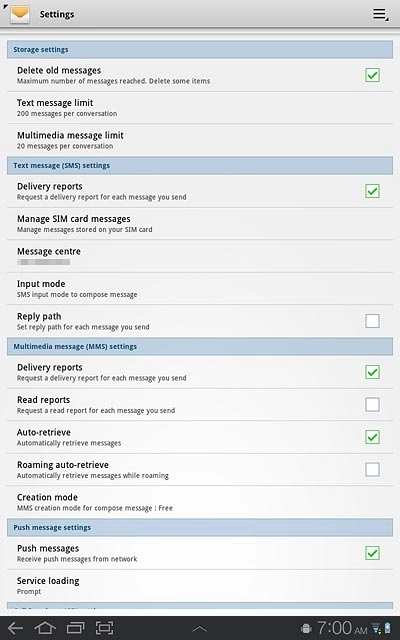 When the box next to the menu item is ticked (V), the function is turned on.