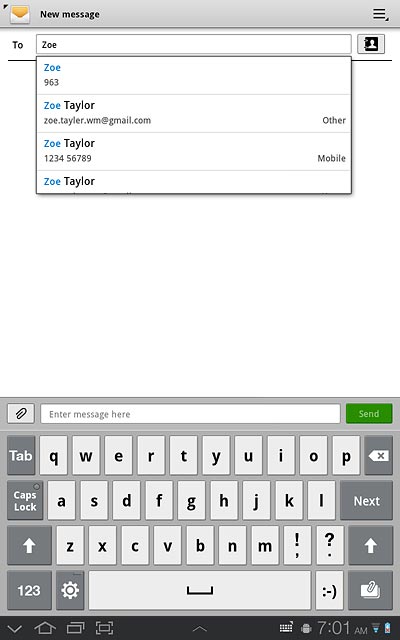 Press the required contact.