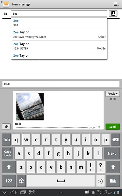 Press the required contact.