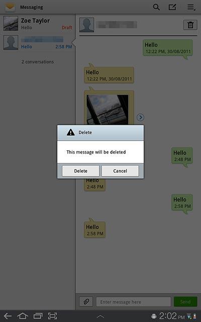 Press Delete to confirm.