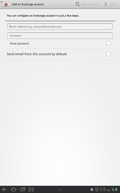 Press Email address e.g. account@example.com and key in your email address.
