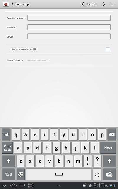 Press the field next to Domain\Username and key in the domain name and username separated by a 