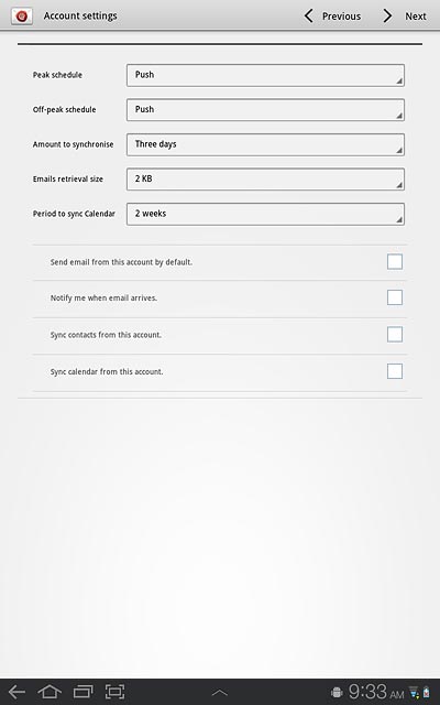 Press the drop down list next to Off-peak schedule.