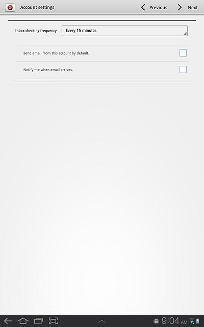 Press the box next to Send email from this account by default. to turn the function on or off.