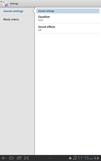 Press Sound settings.