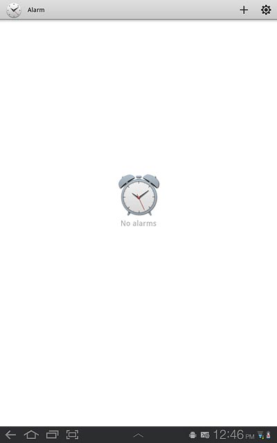 Press the add alarm icon.