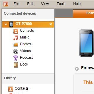 Select your device on the list of connected devices.