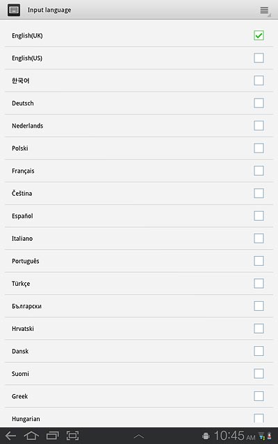 When the box next to a language is ticked (V), it's turned on.