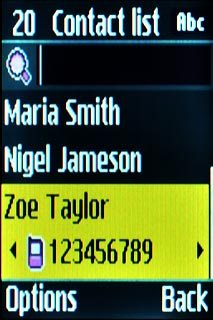 Highlight the required contact and press the Navigation key.