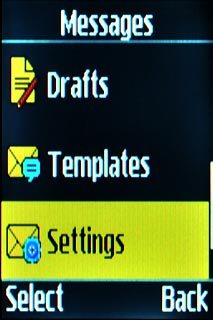 Scroll to Settings and press the Navigation key.