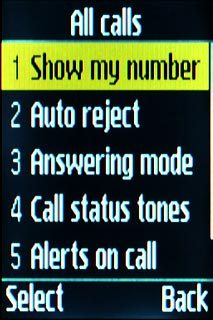 Scroll to Show my number and press the Navigation key.