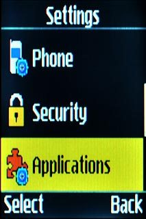 Scroll to Applications and press the Navigation key.