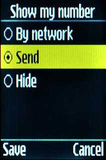 Highlight Send or Hide and press the Navigation key.