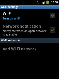 Press Wi-Fi to turn on Wi-Fi.