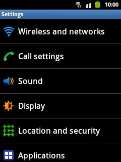 Press Wireless and network.