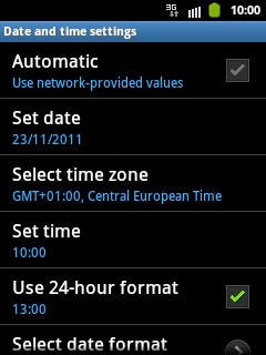 Press Select time zone.