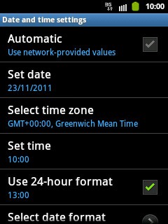 Press Set time.