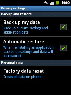 Press Factory data reset.