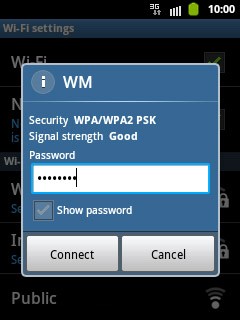 Follow the instructions on the display to select security settings, if required.Press Connect.