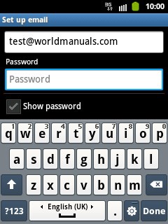 Press Password and key in the password for your Exchange account.