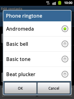 Once you've found a ring tone you like, press OK.