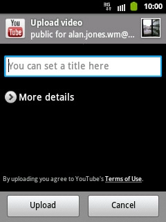 Key in text for the video clip.Press Upload.