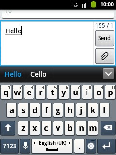 Press the required word to insert it.