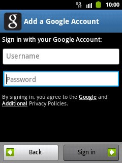 Press Password and key in the password for your Google account.