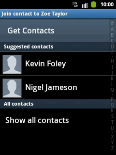 If no contacts are suggested:Press Show all contacts.
