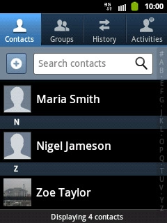 Press the required contact.