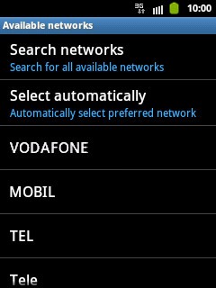 Press the required network.Your display will tell you if you've access to the network you've chosen.