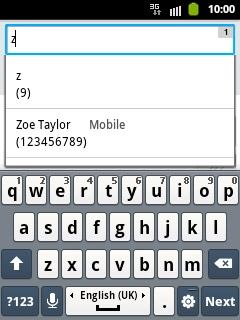 Press the required contact.