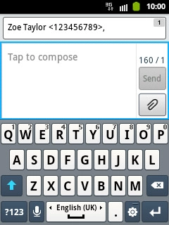 Press Tap to compose.Write the text for your picture message.