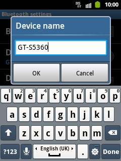 Key in the required name and press OK.