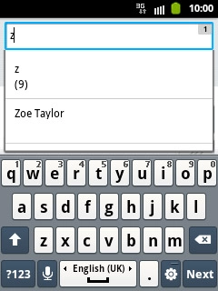 Press the required contact.