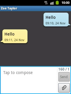 Press and hold the required text message.