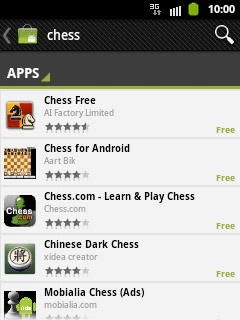 Press the required application.