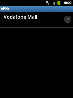 Press the field next to Vodafone Mail to mark the field and to activate the data connection.