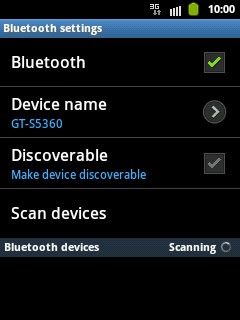 When the box next to the menu item is ticked (V), Bluetooth is turned on.