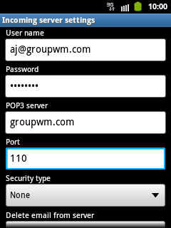 Press the drop down list below Security type.