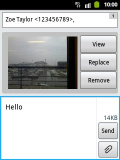 Press Send when you've finished your picture message.