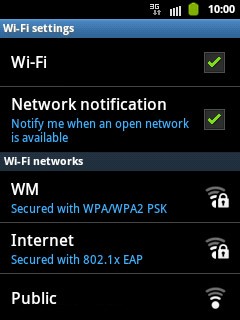 A list of Wi-Fi networks within range is displayed.Press the required Wi-Fi network.