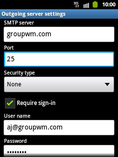 Press Require sign-in to turn off SMTP authentication.