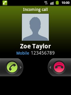 Press the accept call icon and drag the icon right.