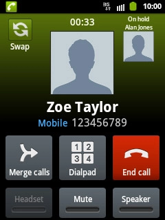 Press the swap icon to swap calls.